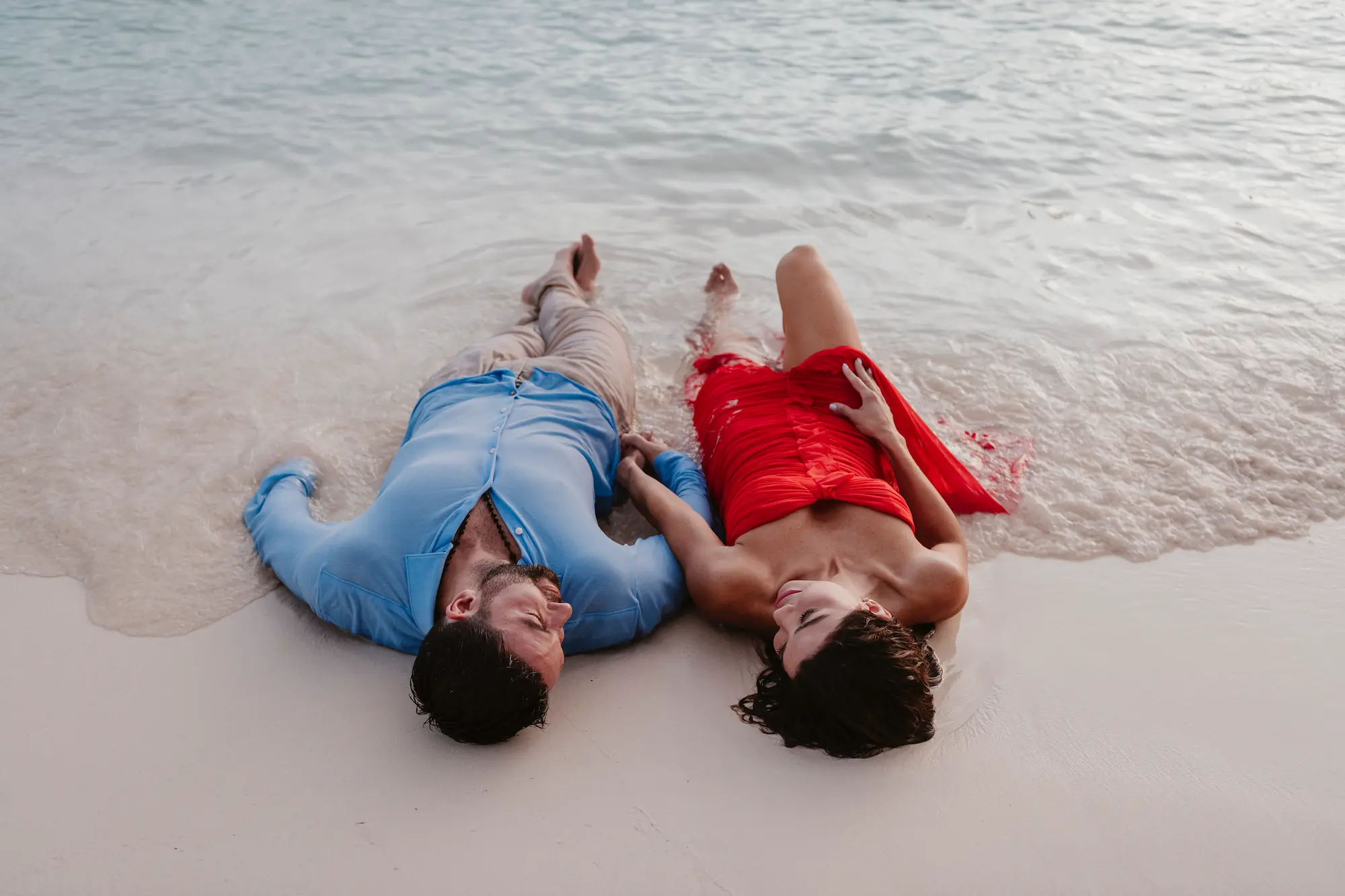 Cinematic wedding couple